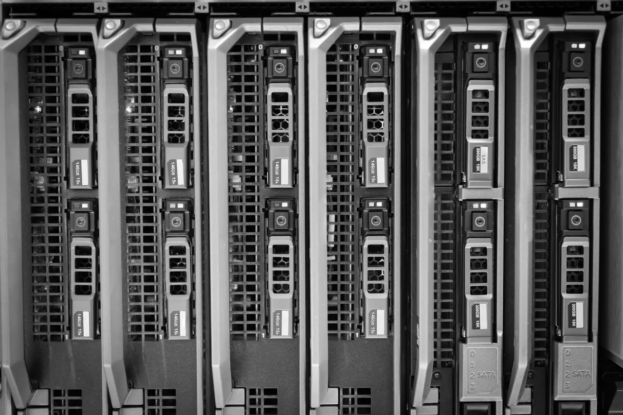 Servidores instalados em rack